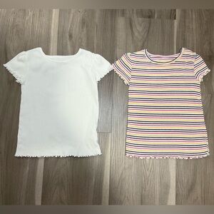 Garanimals White and Multicolor Striped Tees